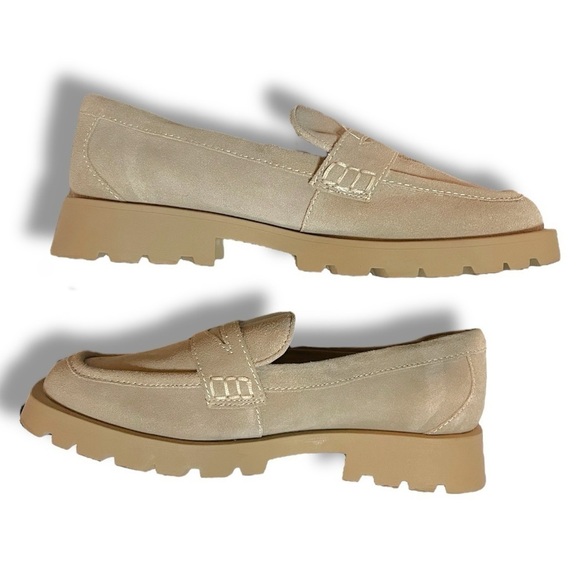Dolce Vita Women's Elias Lug Sole Tailored Suede Loafer Tan Size 8.5 Wide - Picture 3 of 9